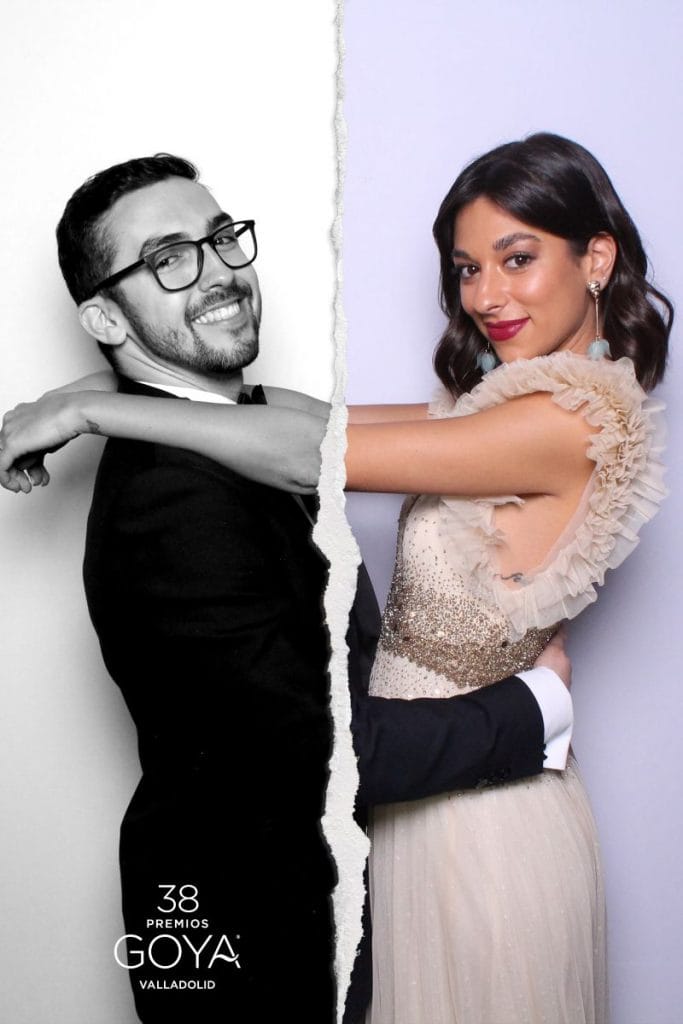 Goya 2024 actors at the portrait station having fun