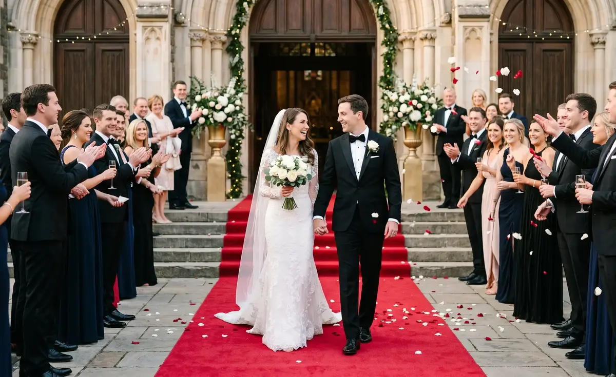 Alfombra roja para bodas: Cómo crear un escenario de fotos de película